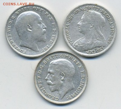 3 пенса Британия 3 шт. - аверс. - Британия_3пенса-3шт_А