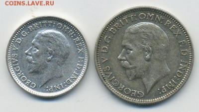 3 и 6 пенсов Георг V Британия - аверс. - Британия_ГеоргV_3-6-пенсы_А