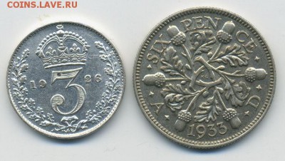 3 и 6 пенсов Георг V Британия - реверс. - Британия_ГеоргV_3-6-пенсы_Р