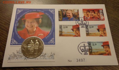 ФОЛКЛЕНДСКИЕ о-ва - 50п 40 ЛЕТ НА ПРЕСТОЛЕ конв 12.03, 22.00 - Фолкленды 40 лет на престоле (красная шляпка) конверт_1