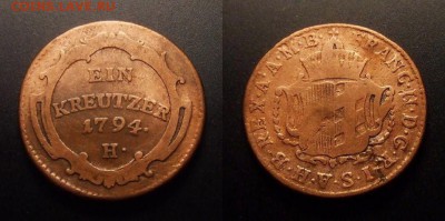 МОНЕТЫ МИРА 03-17 - Австрия (Бургау) – 1 крейцер (1794 Н) медь