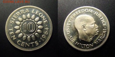 МОНЕТЫ МИРА 03-17 - Сьерра-Леоне – 10 центов (1964) proof