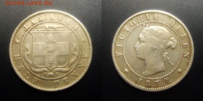 МОНЕТЫ МИРА 03-17 - Брит. Ямайка – 0,5 пенни (1870) «Виктория»