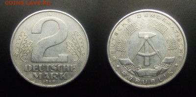 МОНЕТЫ МИРА 03-17 - ГДР – 2 марки (1957 А) алюм. №1