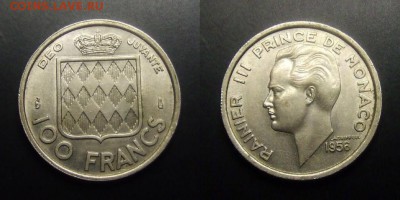 МОНЕТЫ МИРА 03-17 - Монако – 100 франков (1956) медь-ник. (XF)