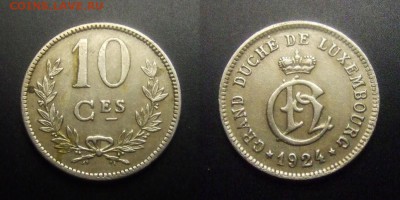 МОНЕТЫ МИРА 03-17 - Люксембург – 10 сантимов (1924) медь-ник. №1