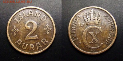 МОНЕТЫ МИРА 03-17 - Исландия (Дания) – 2 эйре (1931) бронза