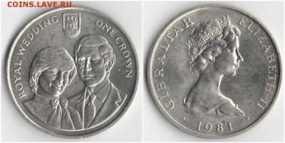 Гибралтар 1 крона 1981 Свадьба Дианы Крона Шайба - s-l1600 (4)