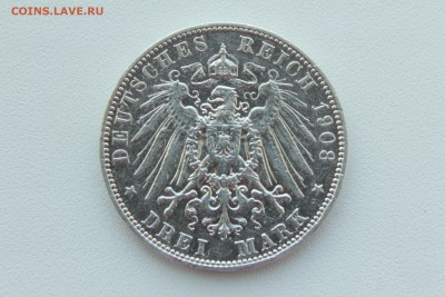 Саксония 3 марки 1908 E Король Фридрих Август V - IMG_0425.JPG