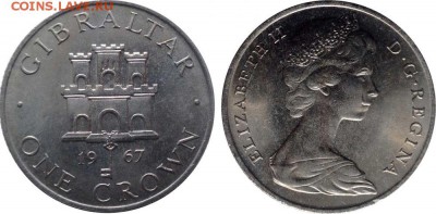 Гибралтар 1 Крона 1967 Замок Шайба - 1967_enl