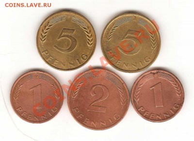Пять монет ФРГ.до 02.02. 22-00 - 05-001