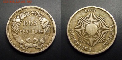 МОНЕТЫ МИРА 03-17 - Перу – 2 сентаво (1863)