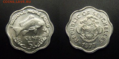 МОНЕТЫ МИРА 03-17 - Сейшельские острова – 5 центов (1977) «ФАО; рыба» алюм.