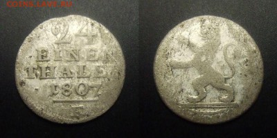 МОНЕТЫ МИРА 03-17 - Германия (Гессен-Кассель) – 1-24 талера (1807 F) (биллон)