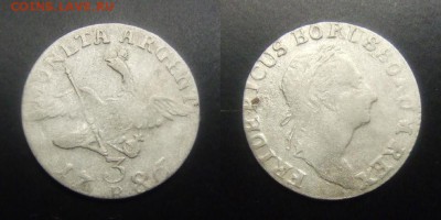 МОНЕТЫ МИРА 03-17 - Германия (Пруссия) – 3 гроша (1786) «Фридрих II» (Ag)