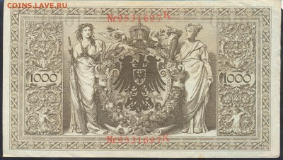Германия 1000 марок 1910 г.  10.03.17 г. 22 -00 МСК. - 1000 м. 1910 1