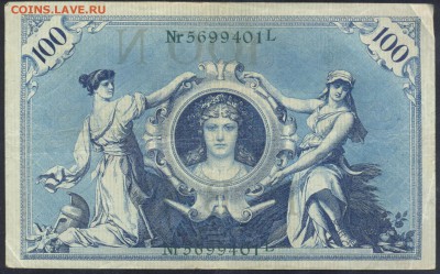 Германия 100 марок 1908 г. 10.03.17 г. 22 -00 МСК. - 100 м. 1908