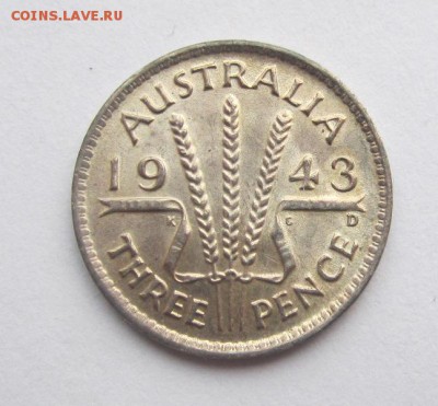 Австралия 3 пенса 1943г  unc ,до 12.03.2017г в 22.00 мск - 1.JPG