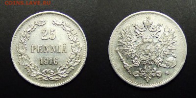МОНЕТЫ МИРА 03-17 - Финляндия (Русская) – 25 пенни (1916) (Ag) №3