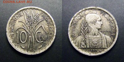 МОНЕТЫ МИРА 03-17 - Франц. Индокитай – 10 центов (1939) никель №2