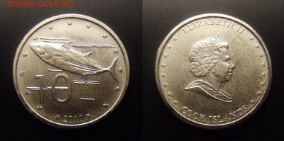 МОНЕТЫ МИРА 03-17 - Острова Кука – 10 центов (2010) «Рыба» (d-30мм) (аUNC) №1