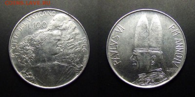 МОНЕТЫ МИРА 03-17 - Ватикан – 100 лир (1966) «Добрый пастырь»
