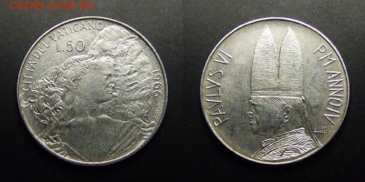 МОНЕТЫ МИРА 03-17 - Ватикан – 50 лир (1966) «Добрый пастырь»