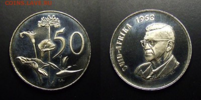 МОНЕТЫ МИРА 03-17 - ЮАР – 50 центов (1968) «Протея; президент Чарльз Сварт (SUID AFRIKA)» proof