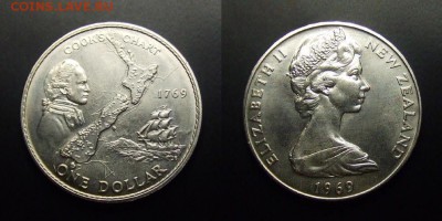 МОНЕТЫ МИРА 03-17 - Новая Зеландия – 1 доллар (1969) «Джеймс Кук»