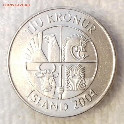 ИСЛАНДИЯ 10 крон 2004 Четыре мойвы aUNC до 17 мар. 22-00 мск - ИСЛАНДИЯ 10 крон 2004 -1051-20170227_133841