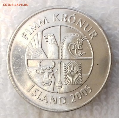 ИСЛАНДИЯ 5 крон 2005 Два дельфина aUNC до 17 мар. 22-00 мск - ИСЛАНДИЯ 5 крон 2005 -1056-20170223_143648