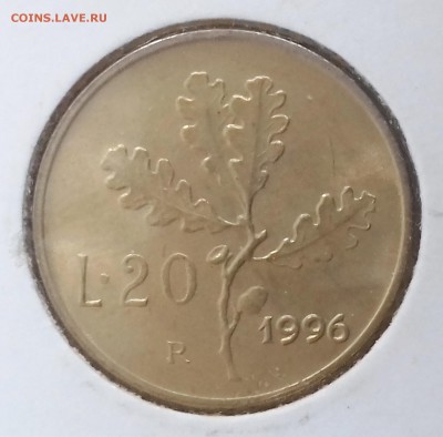 ИТАЛИЯ 20 лир 1996 Ветка дуба UNC до 17 мар. 22-00 мск - ИТАЛИЯ 20 лир 1996 -134-20161208_135231