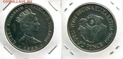 Британское Содружество. Елизавета II. - Falkland 50p 1996 70QEII