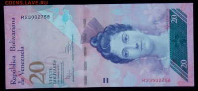 Венесуэла  20 боливаров 2011 unc до 18.03.17. 22:00 мск - 2