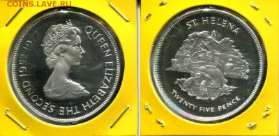 Британское Содружество. Елизавета II. - St.Helena 25p 1977 25QEII
