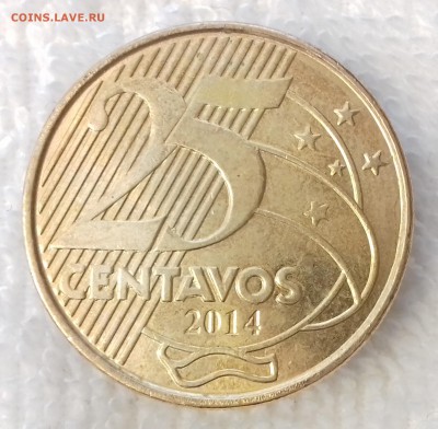 БРАЗИЛИЯ 25 сентаво 2014 Деодору aUNC до 19 мар. 22-00 мск - БРАЗИЛИЯ 25 сентаво 2014-548-20170313_151008