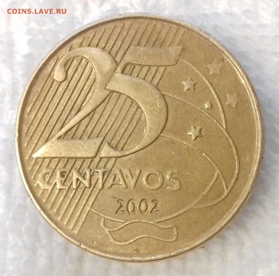 БРАЗИЛИЯ 25 сентаво 2002 Деодору до 19 мар. 22-00 мск - БРАЗИЛИЯ 25 сентаво 2002-581-20170313_151808