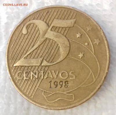 БРАЗИЛИЯ 25 сентаво 1998 Деодору до 19 мар. 22-00 мск - БРАЗИЛИЯ 25 сентаво 1998-586-20170313_151923
