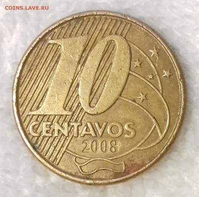 БРАЗИЛИЯ 10 сентаво 2008 Педру I до 19 мар. 22-00 мск - БРАЗИЛИЯ 10 сентаво 2008-598-20170313_172952