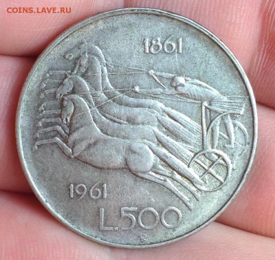 500 лир 1861-1961 XF с 1 рубля до 15.03.17 в 22:00 - image