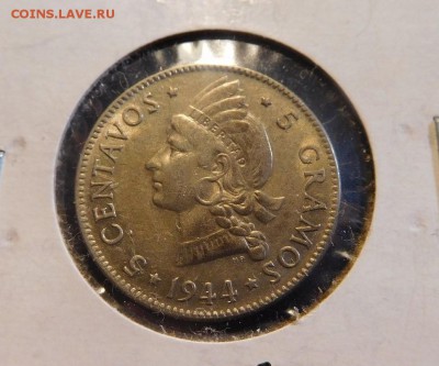 ДОМИНИКАНА 5 СЕНТАВО 1944 UNC - dominicana 5 cen 1944