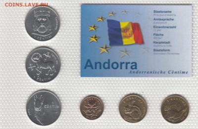 Набор Андорра 2002. 6 монет. Блистер. До 20.03 22-30 - АНДОРРА - 01А (180)