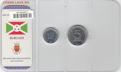 Набор Бурунди 1980-1993. 2 монеты. Блистер. До 20.03 22-30 - БУРУНДИ - А (480)