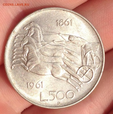 Италия 500 лир 1861-1961 UNC с 1руб 15.03.17в22:00 КОРОТКИЙ - image