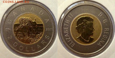 БИМ-Канада 2доллара 2011 ЛОСЁНОК инверсивный ПРУФ 20.03 22.0 - канада 2011-1