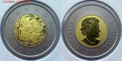 БИМ-Канада 2доллара 2014 КРОЛЬЧАТА инверсивный ПРУФ 20.03 22 - канада 2014-1