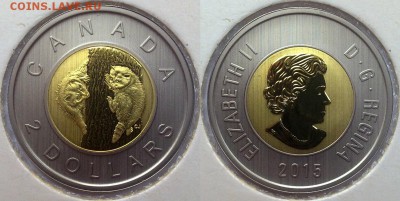 БИМ-Канада 2доллара 2015 ЕНОТЫ инверсивный ПРУФ 20.03 22 - канада 2015-1