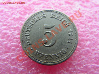 -Германия- 5 пфенниг 1911 А -- 4 февраля 22-00 - 5 пфенниг 1911.JPG