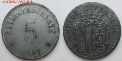 Нотгельды Германии. Обзорная тема. - 5 пф.1917г. Уффенхайм.JPG
