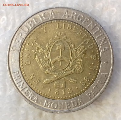 АРГЕНТИНА 1 песо 2009 Майское солнце (БИМ) 21 мар. 22-00 мск - АРГЕНТИНА 1 песо 2009 -459-20170305_161122